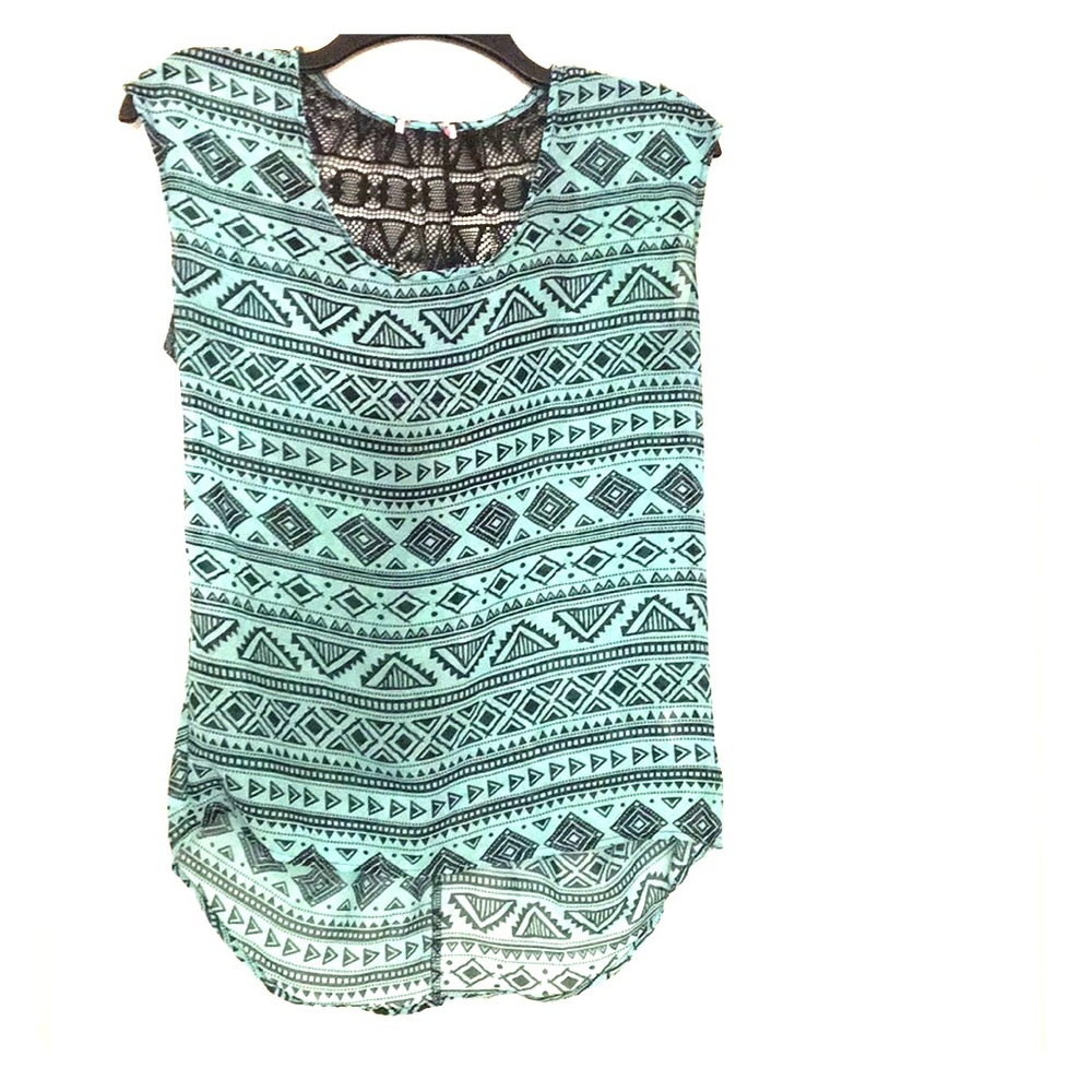 Small Tribal print tank top - light blue